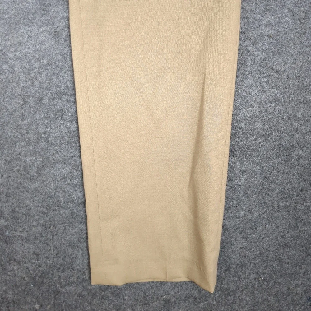 Brooks Brothers Lucia Fit Pants Womens 6 Tan Wool Stretch Straight Leg Italy Fab